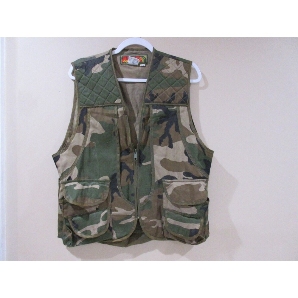 Avid Outdoor Men's Multi Pockets Camo Hunting Vest Full Zip Size Medium 38-40